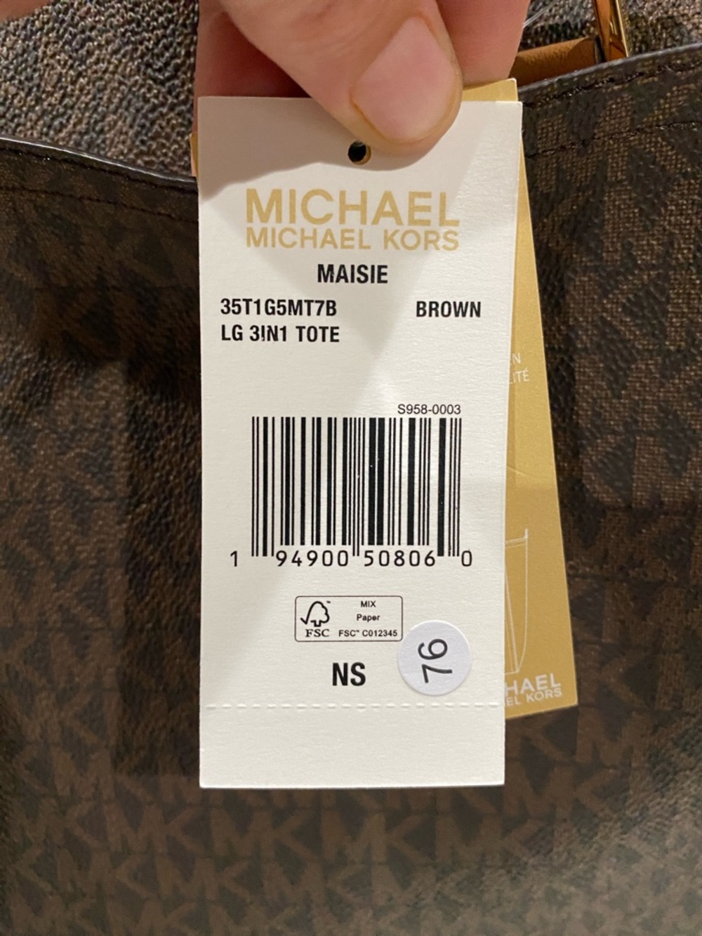 3 piece set: Michael Kors Brown Monogram Tote with Matching clutch and crossbody - Picture 14 of 14